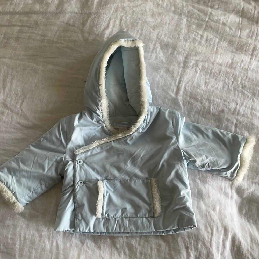 Janie and Jack powder blue puffy coat